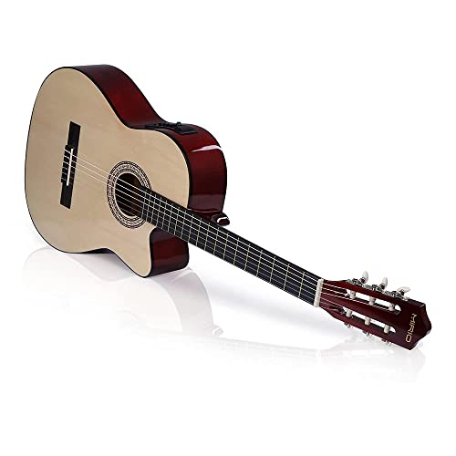 Mirio 39 Inches 4/4 Size Nylon-String Classical Electric Acoustic Guitar For Beginners Students Kids Build-In Pickup Kit Set… #TOP5