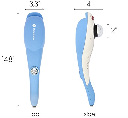 TheraFlow Handheld Deep Tissue Percussion Massager. Muscles, Back, Body, Neck, Foot, Shoulder, Scalp, Head. Trigger Point Pain Relief, Relaxation. Attachments for Acupoint, Shiatsu, Kneading. Gift - Thumbnail 3