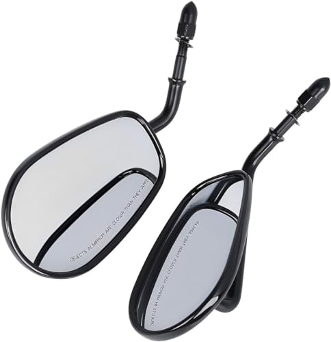 Image of Black 8mm Teardrop Rearview Mirrors for 1982-2025 Harley Davidson Sportster XL883 1200, Road king Road glide Street glide Tri glide Freewheeler Street XG500 XG750 Softail Dyna Street Bob (Black)
