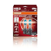 Osram NIGHT BREAKER LASER HB3, +150% mehr Helligkeit, Halogen-Scheinwerferlampe, 9005NL-2HB, 12V PKW, Hängebox (2 Lampen)