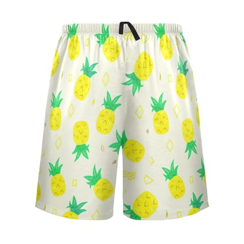 Men's Pajama Shorts Pineapple Athletic Pajama Sleep Bottoms with Pockets 2302026
