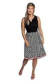 damen kleid ausgestellter rock Ulla Popken, Damen, Große Größen, ärmelloses Kleid, ausgestellt, Rock gepunktet mit Kontrastst