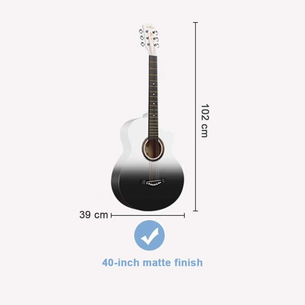Akustikgitarre Starter Kit mit Gigbag, Saiten, Gurt, Stimmgerät, Stimmpfeife, Plektren, Anfängerpaket, Geschenk