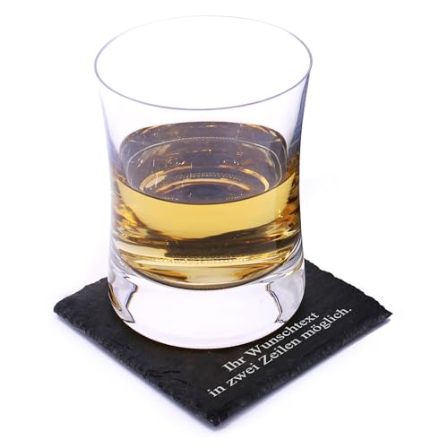 Deko Schiefer Untersetzer personalisiert Kromfohrländer - Für Dich - 11x11cm Schwarz Bierdeckel Tischdeko Bieruntersetzer Weinuntersetzer