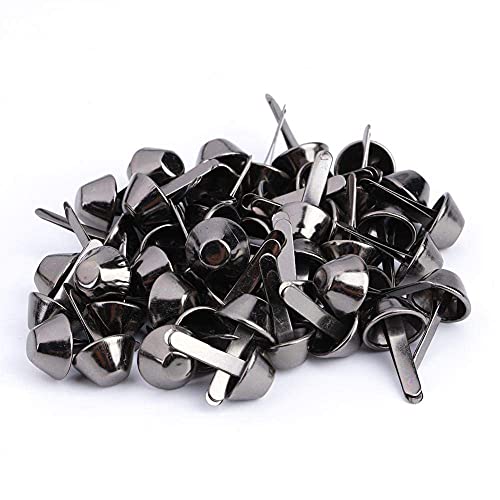 50PCS Plate Bottom Stud Bag Feet Flat Metal Bag Feet Cone Studs Mushroom Spike Rivet Purse Feet Spike Nailheads Brad leathercraft Findings(10mm-Black)
