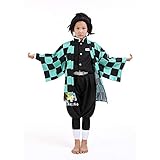 ASINKING 子供用 鬼滅の刃 竈門炭治郎 子供服 子供 服 炭治郎 衣装 子ども きめつのやいば こすぷれ コスチューム かまど たんじろう 羽織 炭治郎の服子供 丹次郎 コスプレ 仮装 キッズ ハロウィン コスチューム ギフト プレゼント 文化祭 学園祭 cosplay 変装 (竈門 炭治郎, 130)