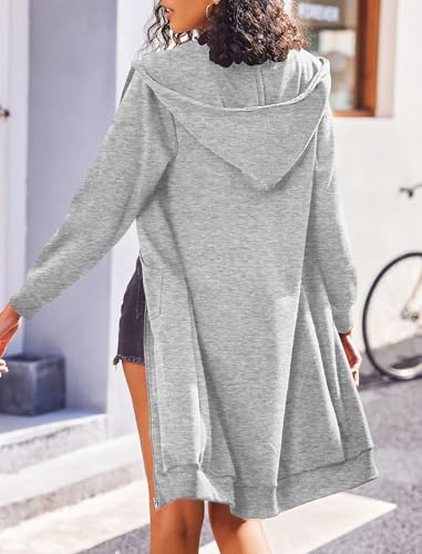 Zeagoo Women's Zip Up Hoodies Oversized Fleece Long Tunic Sweatshirts Casual Long Sleeve 2024 Fall Hoodie Jacket Coat