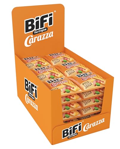 BiFi Carazza Original – 30er Pack (30 x 40g) – Pizza Snack - Mini Pizza To Go - für Unterwegs, das Büro und die Mittagspause - mit Salami, Pizzasauce und Käse