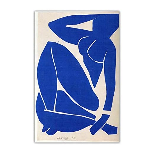 BBAUER Henri Matisse Posters Henri Matisse Blue Nud Canvas Painting Henri Matisse Wall Art Henri Matisse Prints for Home Decor Pictures 50x70cm Sin marco