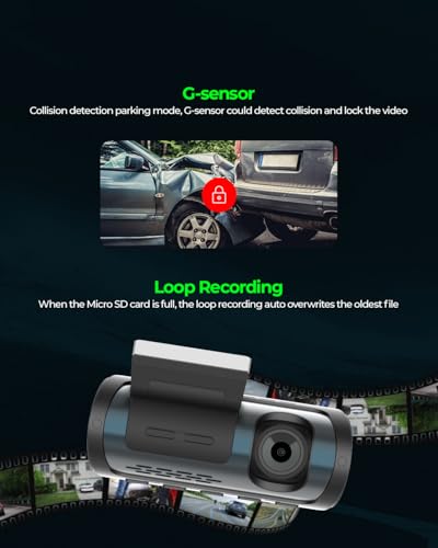 Image of PRONOD Dual Dash Cam for Car Front and Rear 4K + 1K | 3.18 inch IPS Touch Screen Car Dash Camera with ADAS, GPS, Night Vision, WiFi App Control | G-Sensor, 24H Parking Mode, Supports 512GB