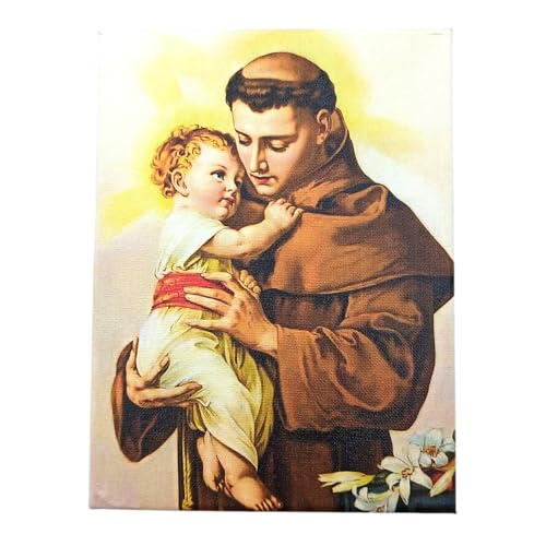 Generico Cuadro de San Antonio de Padua, impresión sobre lienzo, 30 x 40 cm, calidad fotográfica