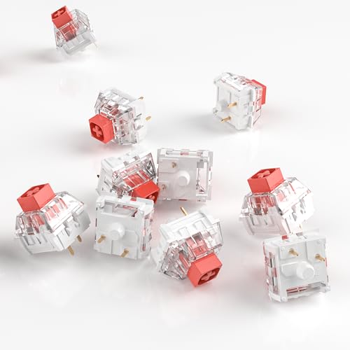 Image of Kailh Box Red Switches for Mechanical Keyboard,3-Pin 45gf Linear /Factory Lubed /Dust&Waterproof Switches(Kailh Box Red,36Pcs)