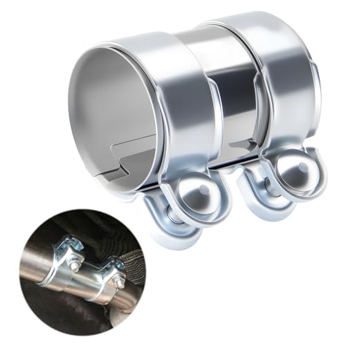 Auspuffschelle Rohrverbinder Doppelschelle, Ø60mm/L: 95mm Auspuffschelle Edelstahl, Auspuff Rohrverbinder Einsatz in Abgasanlagen von Gebäuden in der Automobilindustrie