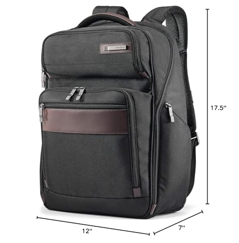 Samsonite Kombi Business Backpack – Ballistic Nylon, 15.6” Laptop Compartment, Tablet Pocket, SmartSleeve™, Multi-Pocket Organizer, Padded Straps & Back, Top Handle, Fleece-Lined Accessory Pocket