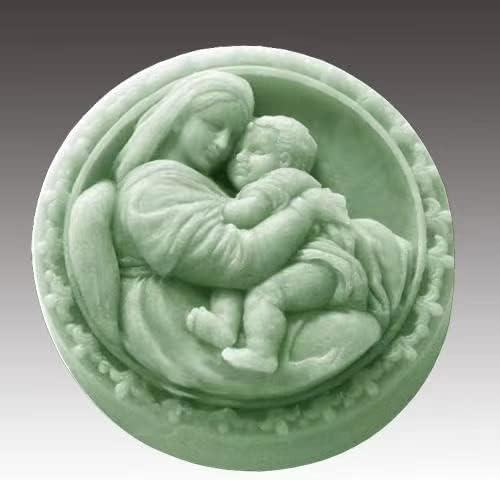 Molde de jabón de silicona para bebé Virgen María Ángel Molde de vela Regalo del Día de la Madre Jabón hecho a mano, velas, chocolate, caramelo,