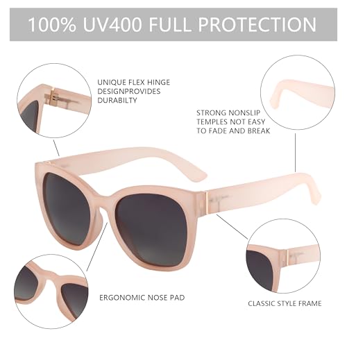 Image of ZENOTTIC Cat Eye Sunglasses Women: Polarized UV400 Oversized Retro Shades