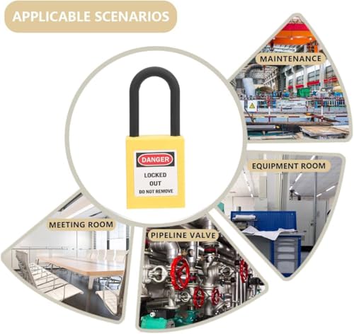 Cadenas de verrouillage isolant contre les risques électriques lot de 5 nylon jaune 38 mm - 3
