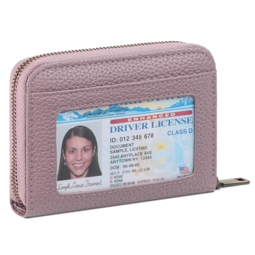 Image of SENDEFN Leather Wallet Women RFID Blocking Small Compact Wallets Credit Card Holder with ID Window