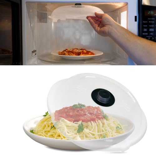 HOVER COVER Tall Magnetic Microwave Splatter Cover for Food 12 Inch-Black