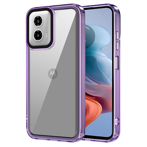 Image of amazon basics Back Case Cover for Motorola Moto G45 5G | Compatible for Motorola Moto G45 5G Back Cover | Case Cover with Camera Protection | (TPU + PC | Translucent Purple)