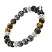 Braccialetto tripla protezione potente occhio di tigre, ossidiana, ematite, uomo, donna, pietre naturali, anti-malocchio, cristalloterapia regalo… (16 cm)