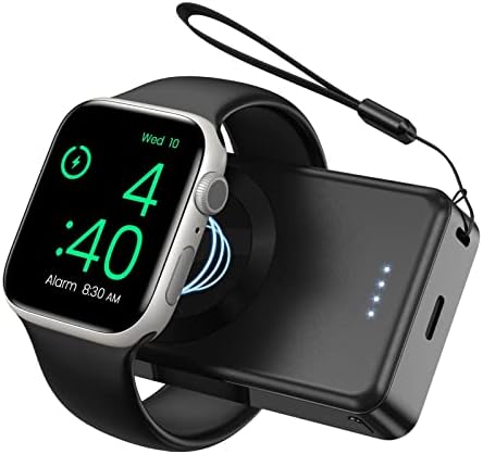 LVFAN Portable Charger for Apple Watch, 4000mAh iWatch Charger Power Bank Wireless Battery Pack Magnetic Travel Smart Watch Charger for Apple Watch Series 8 7 6 5 4 3 2 1 SE Ultra (Black)