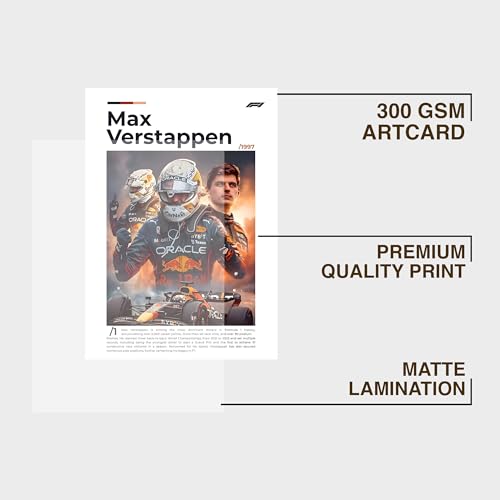 Image of CodersParadise Formula Racing Apex Champion MAX Poster Frame | Premium A4 Framed Wall Art for Bedroom, Office & Gaming Setup | High-Octane Motorsport Driver Tribute Decor for F1 Fans