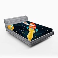 Algopix Similar Product 18 - Ambesonne Rocket Fitted Sheet Boy