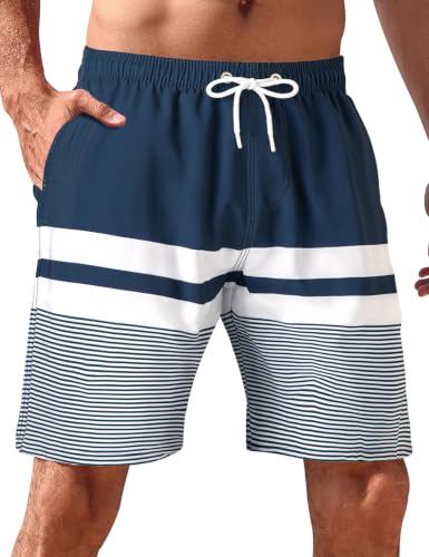 Image of BOJIN Mens Swim Trunks 9 inch Quick Dry Stretch Swim Shorts Mesh Lining Bathing Suits Swimwear Beach Shorts with Pockets