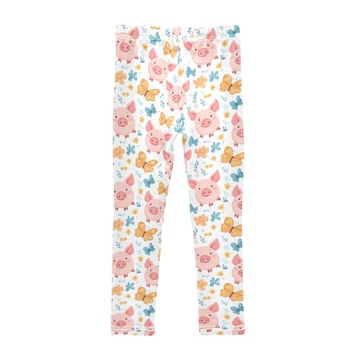 Funny Pig Girls Leggings,Workout Leggings for Girls Toddler Athletic Leggings Size for 3-10T2