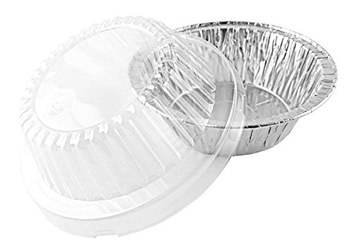 Durable Packaging Durable 5 3/4" Deep Aluminum Foil Pot Pie Pan Baking Tin W/Clear Dome Lid 50/Pk (Pack Of 50) #TOP2