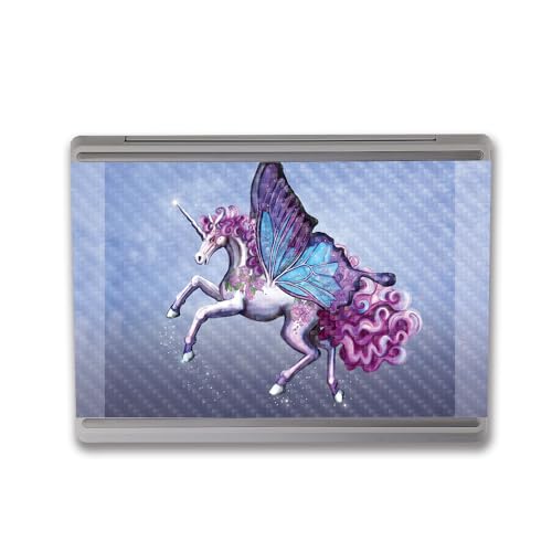 Image of MightySkins Carbon Fiber Skin Compatible with Microsoft Surface Laptop Go 3 (2023) Full Wrap Kit - Lilac Unicorn | Protective, Durable Textured Carbon Fiber Finish | Made in The USA
