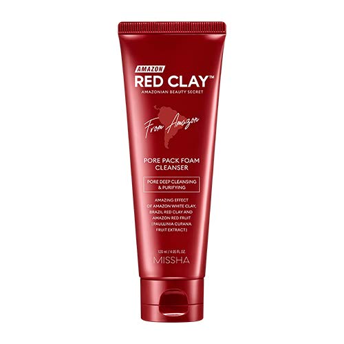 �~�V�� �A�}�]�����b�h�N���C�t�H�A�p�b�N�t�H�[���N�����U�[ MISSHA Amazon Red Clay Pore Pack Foam Cleanser 120ml [���s�A���i]