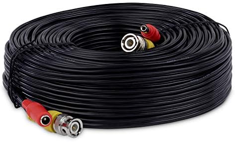 SSL 1M,2M,3M,5M,10M,15M,20M,25M,30M,40M,BNC Video Power Cable For CCTV Camera DVR Security System Black or White