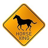 Horse Crossing Sign Aluminum Reflective Sign UV Protected and Weatherproof 12 x 12 Inch 0.40 Mil Rust Free