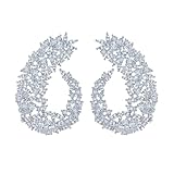 CWWZircons Big Wedding Bridal Party Earrings For Women Symmetrical Statement...