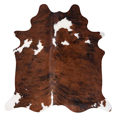 Decohides Natural Tricolor Cowhide Rug, Brown #TOP3
