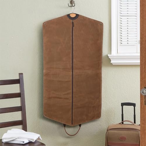 Polare Original POLARE GARMENT BAG 43 Inch Waxed Canvas Full Grain Leather Trim Garment Bag thumb #5