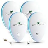 4 repellente antizanzare a ultrasuoni, repellente per insetti elettronico, per interni, repellente a ultrasuoni, zanzare, roditori, scarafaggi, falene, topi, ratti