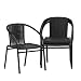 Flash Furniture 4 Pk. Black Rattan Indoor-Outdoor Restaurant Stack Chair