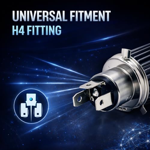 Image of AUTOPOWERZ LED H4 Projector Headlight Bulb Waterproof & Dustproof High Brightness 20 Watts 12 Volts DC Power Yellow White Light Reflection Universal Fit For All Bikes & Cars Models (Pack of 1)
