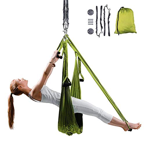 InSportline Cinghie a Aero Yoga Hemmok Verde con titolari Un funi