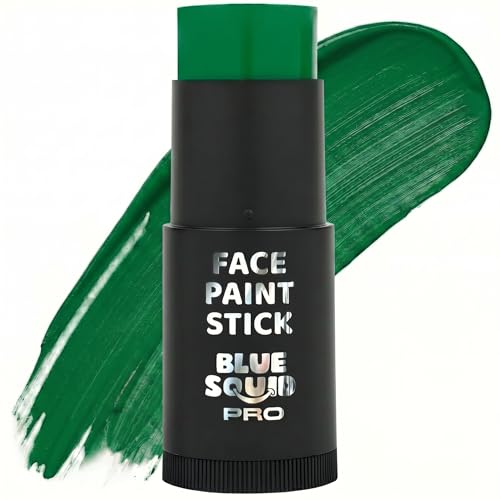 Blue Squid PRO Forest Green Face Paint Stick - XL (21g/0.75oz) Waterproof Body Paint for Adults & Kids Eye Black Baseball - Vegan Hypoallergenic Twist-Up Non-Toxic Makeup Stick for Cosplay Sports
