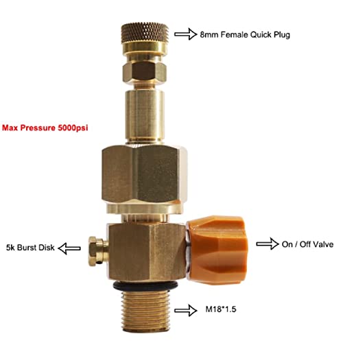 Válvula interruptora de fácil instalación M18x1.5 para CO2 6