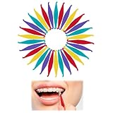 30 Pcs Dental Rubber Bands Placers, Orthodontic Elastic Placers Pull Hooks, Dental Elastic Removal Tools for Braces, Plastic Colored Ortho Hooks, Lightweight Portable for Clinics Personal Oral Care