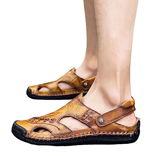 Sandales en cuir homme grande taille durables et haut de gamme