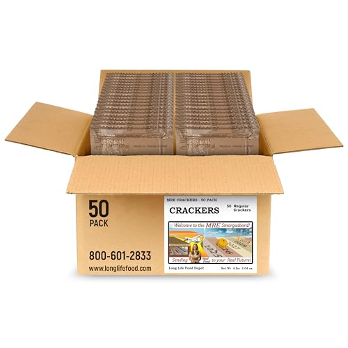 MRE Crackers (50-Pack) – Assorted – Long Shelf Life – 2023+ Production Dates by Long Life Food Depot – Meals Ready to Eat