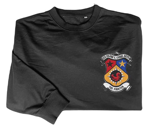 Uss frank e evens dd 754 version a embroidered shirt Black2