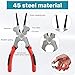 Worldity 4-Piece Welding Slag Removal Tool Set - 10 Inch Chipping Hammer with Coil Spring Handle, Multi-Functional Pliers, Wire Brush, Welding Gloves