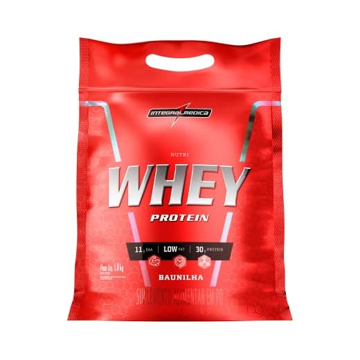 Integralmédica - Nutri Whey Protein Baunilha - Suplemento Alimentar Hipercalórico, Ganho Muscular e Recuperação Pós-Treino - Fonte de Proteínas e Carboidratos - Pouch 1,8kg